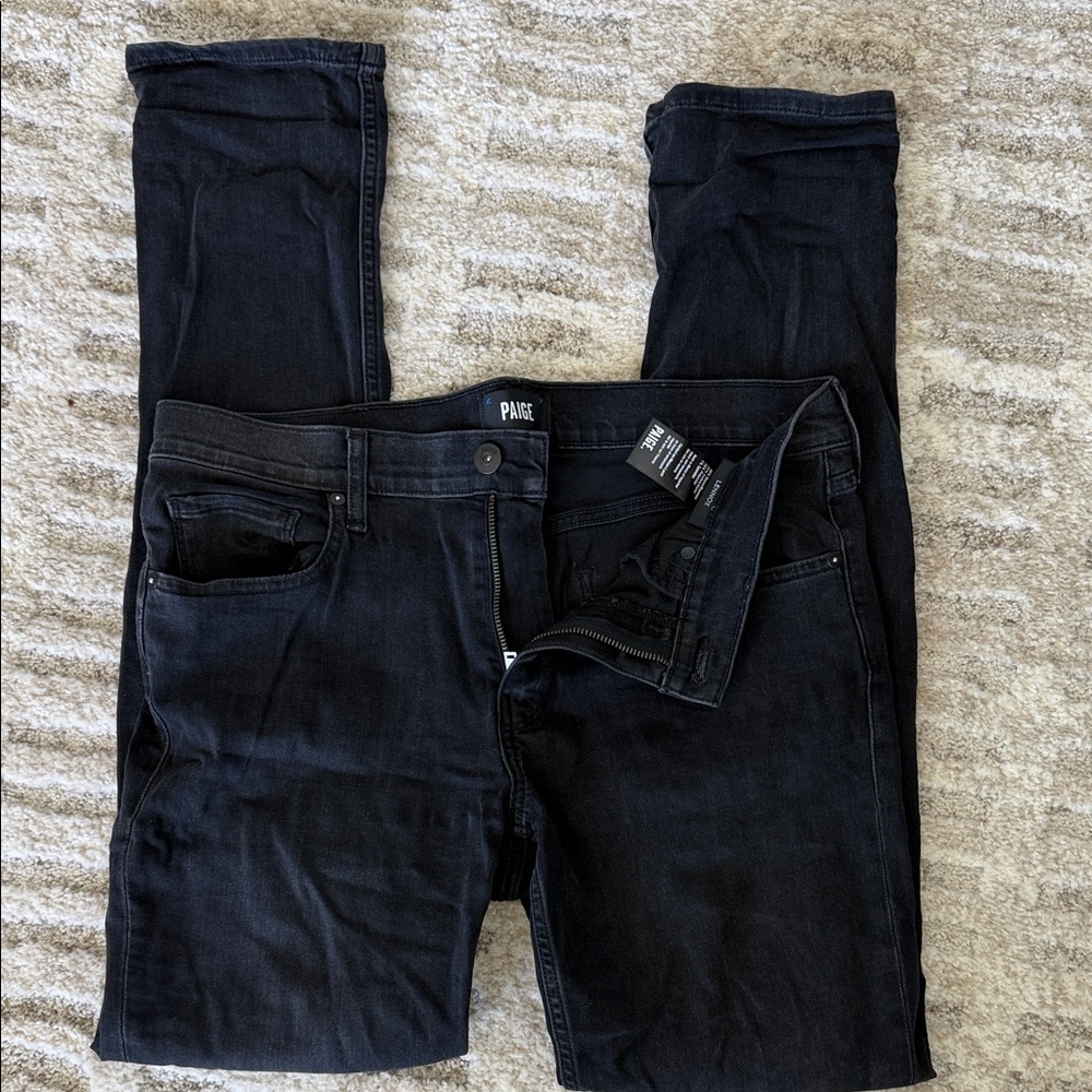 PAIGE Jet Black Slim Fit Jeans